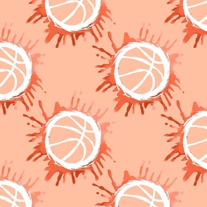 Watercolor Basketball- Apricot