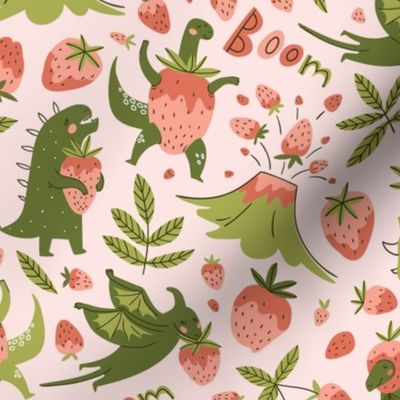 Dinosaurs and strawberry