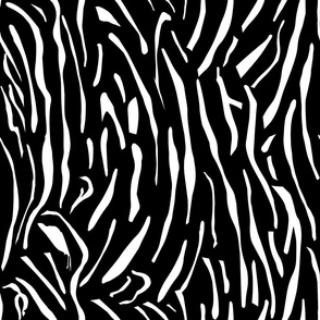 Animalier Co-ordinate White Tiger Stripes on Black