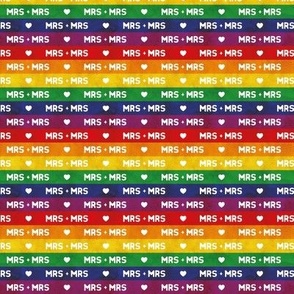 Rainbow flag stripes, LGBTQI Mrs and Mrs, small