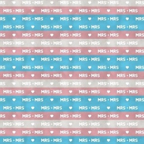 Transgender flag stripes, Mrs and Mrs, small