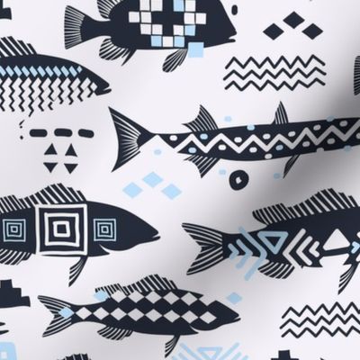 Boho Fishes - Light Blue Water / Big Scale