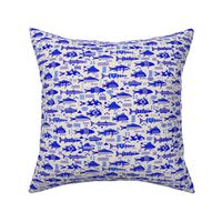 Boho Fishes in Indigo / Small Scale