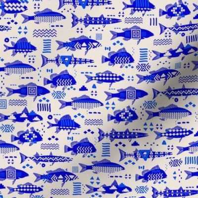 Boho Fishes in Indigo / Small Scale