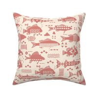 Boho Fishes in Pink Sand / Big Scale