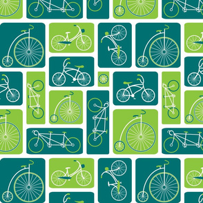 Retro Bicycle Love (Green) - by ebygomm