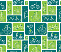 Retro Bicycle Love (Green) - by ebygomm