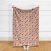 golden retriever florals fabric  - mixed coat colors -pink