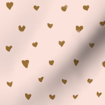 Swiss Heart Dots-mustard on blush