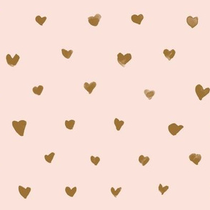 Swiss Heart Dots-mustard on blush