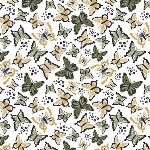 Happy Spring Butterflies V2 - Forest Green