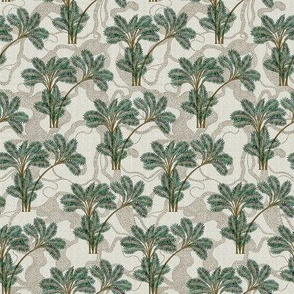 Vintage Wallpaper With Palms / Small Scale