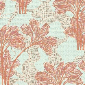 Vintage Wallpaper With Palms in Blush / Big Scale