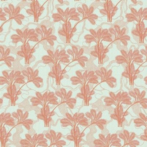 Vintage Wallpaper With Palms in Blush / Small Scale