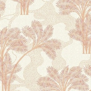 Vintage Neutral Wallpaper with Palms / Big Scale