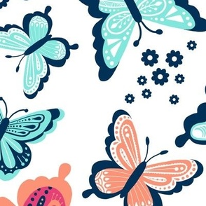 Happy Spring Butterflies - Ocean Breeze LS