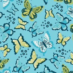 Happy Spring Butterflies V2 - Ocean