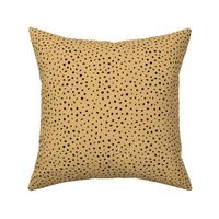 Little spots and speckles panther animal skin abstract minimal dots in mustard yellow