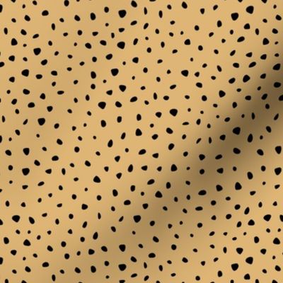 Little spots and speckles panther animal skin abstract minimal dots in mustard yellow
