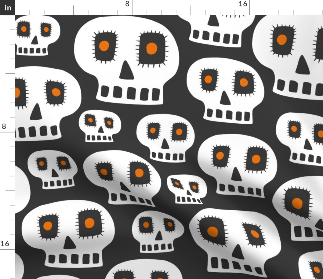 Day Of The Dead - Halloween Skulls Black Large Scale