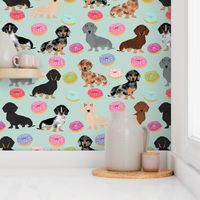 SMALL doxie dachshunds dog donuts doughnuts cute dog fabric best doxies dog fabric cute doxie dogs
