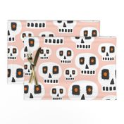 Day Of The Dead - Halloween Skulls Blush Pink Large Scale