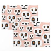 Day Of The Dead - Halloween Skulls Blush Pink Large Scale