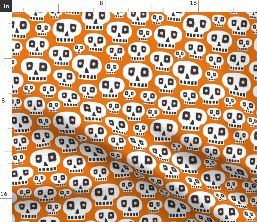 Day Of The Dead - Halloween Skulls Orange Regular Scale