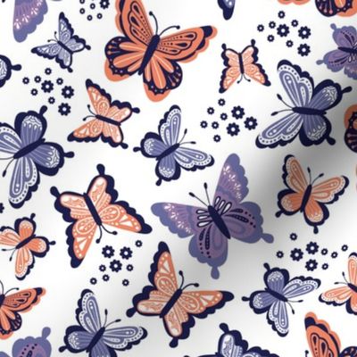 Happy Spring Butterflies V2 - Purple Coral