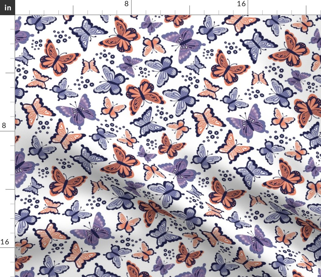 Happy Spring Butterflies V2 - Purple Coral