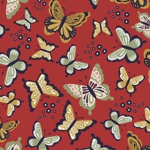 Happy Spring Butterflies V2 - Scarlet Garden
