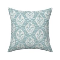 Aria - Floral Ogee Textured Sky Blue Regular Scale