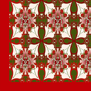 Christmas Damask 4   42" x 36" Cheater Quilt 