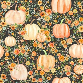 8" Halloween Fall Pumpkin Forest // Charcoal Black