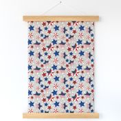 Red, White and Blue Stars with taupe background