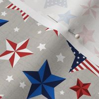 Red, White and Blue Stars with taupe background