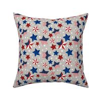 Red, White and Blue Stars with taupe background