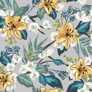 Daffodil Chintz - Gray