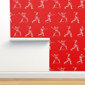 Vintage Baseball Players on Red (Oversized Scale))