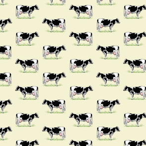 Holstein Cows in Color on Beige Background