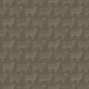 Sheep in Vintage Brown Colors