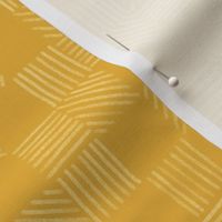 Mustard and Saffron Gold Grid Lines by Angel Gerardo