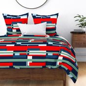 stripe in red and blue