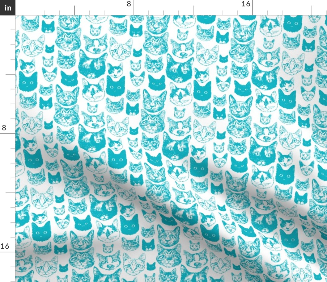 cats - small scale teal