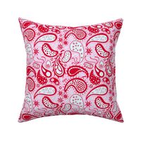 Virus paisley in red and pink