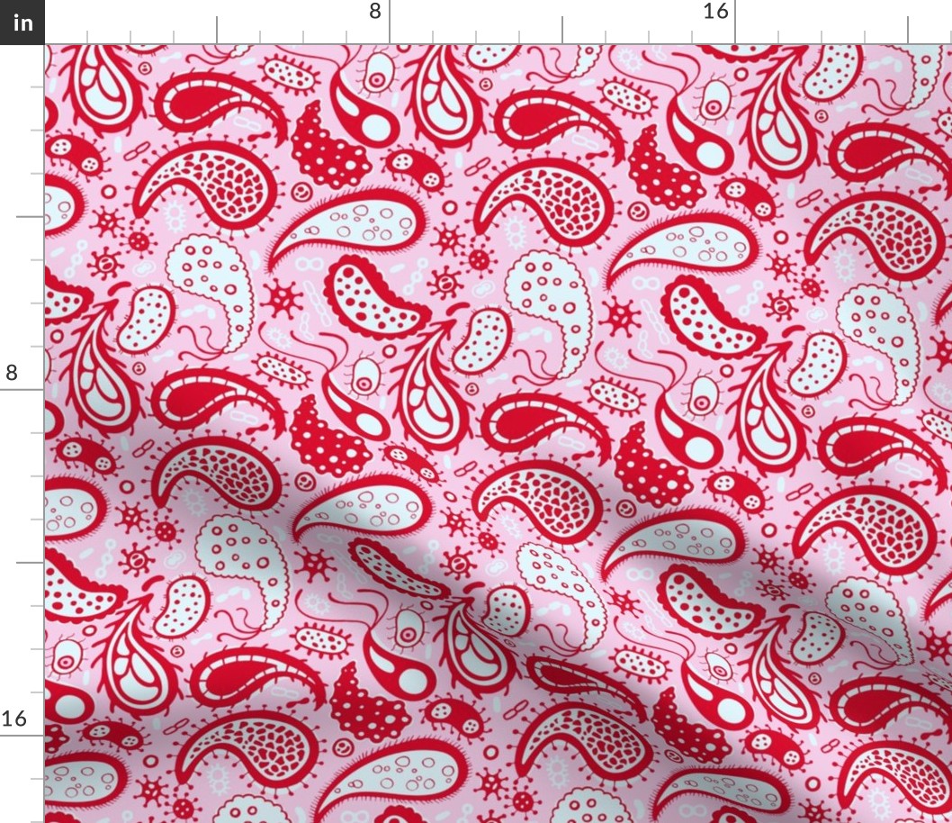 Virus paisley in red and pink