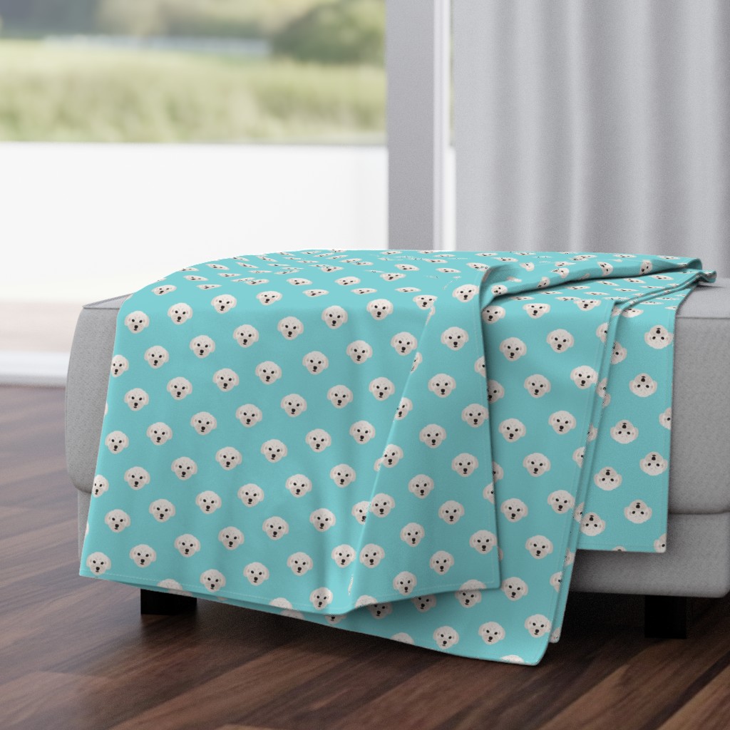 Small Maltese Dogs Pattern - Turquoise