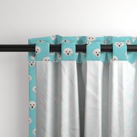 Small Maltese Dogs Pattern - Turquoise