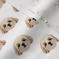 Small Shih Tzu Dog Pattern - White