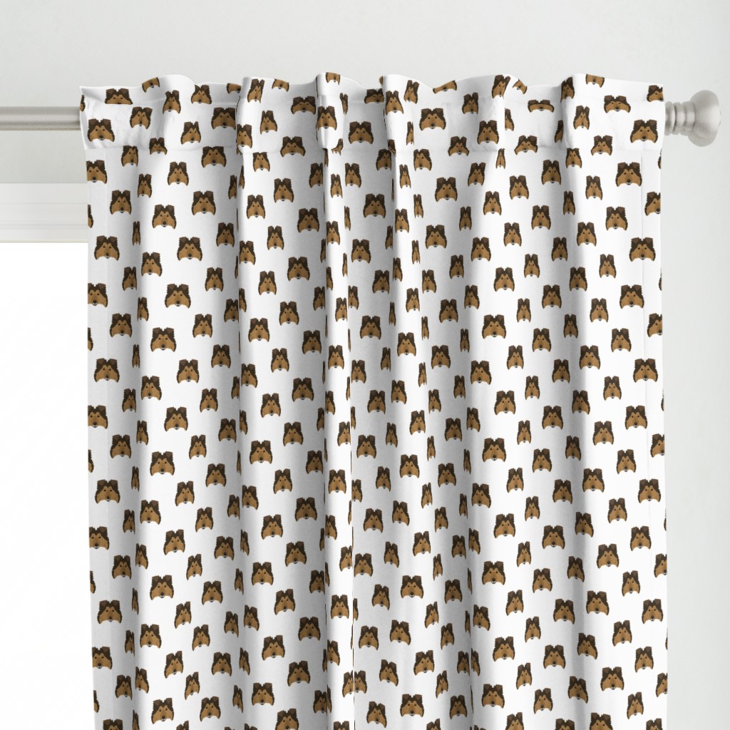 Small Shetland Sheepdog Pattern - White